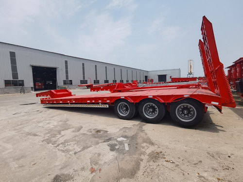 12米低平板半挂车轮胎外漏式托板车 轻量化设计，高效运输新选择