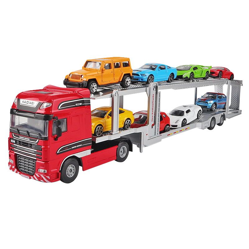 探索合金工程车玩具世界 从金属双层运输车到儿童趣味挂车